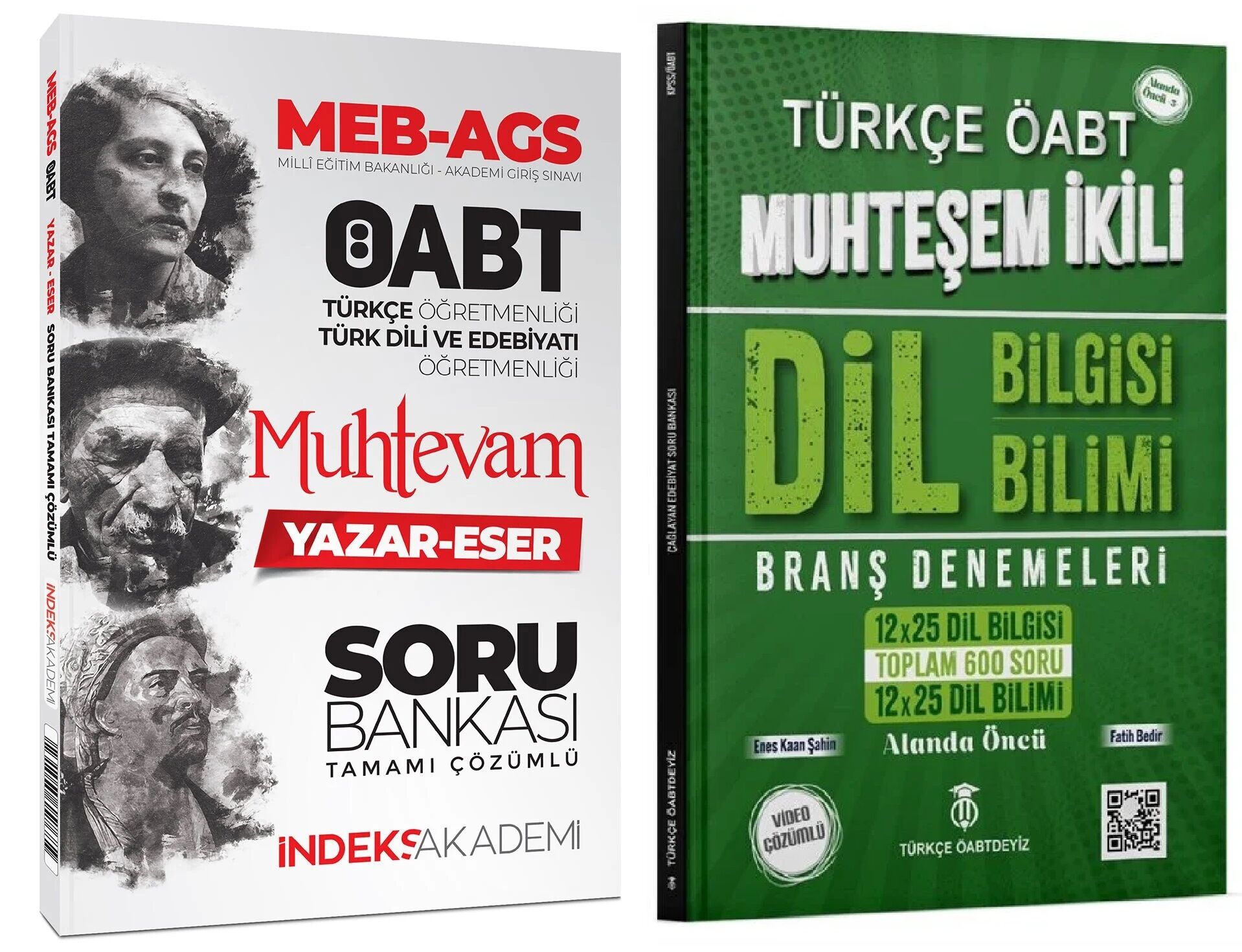 Türkçe ÖABTDEYİZ + İndeks 2025 ÖABT MEB-AGS Türkçe Muhtevam Yazar Eser Soru Bankası + Dil Bilgisi-Dil Bilimi Muhteşem İkili Branş Denemeleri 2 li Set - Enes Kaan Şahin Türkçe ÖABTDEYİZ + İndeks Akademi Yayıncılık