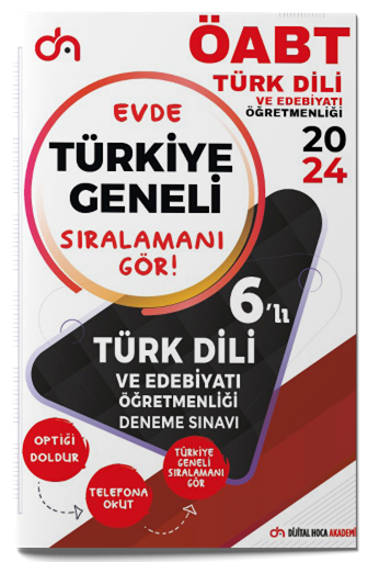 Dijital Hoca 2024 ÖABT Türk Dili ve Edebiyatı Öğretmenliği Türkiye Geneli Kurumsal 6 Deneme PDF Çözümlü Dijital Hoca Akademi