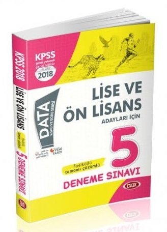 Data 2018 KPSS Lise Ön Lisans Fasiküllü 5 Deneme Çözümlü Data Yayınları