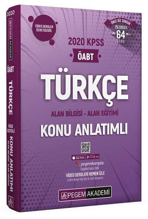 Pegem 2020 ÖABT Türkçe Konu Anlatımlı Video Destekli Pegem Akademi Yayınları