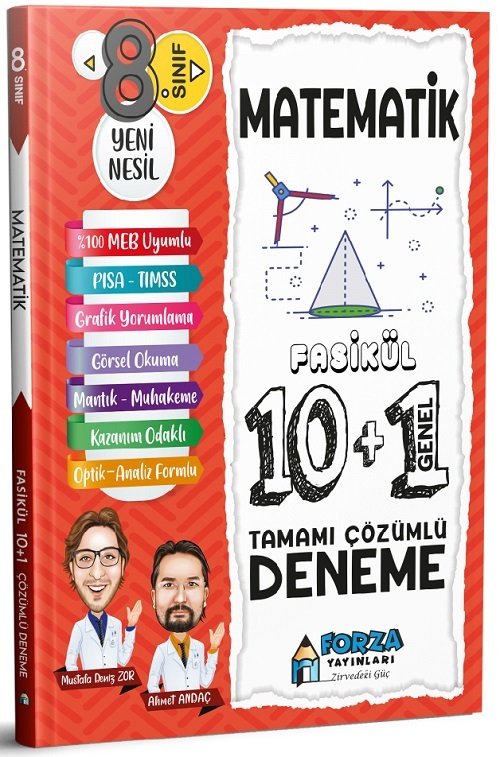 Forza 8. Sınıf Matematik 10+1 Fasikül Deneme Forza Yayınları