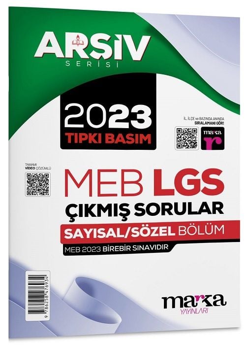 Marka 8. Sınıf LGS 2023 Çıkmış Sorular Tıpkı Basım Arşiv Serisi Çözümlü Marka Yayınları