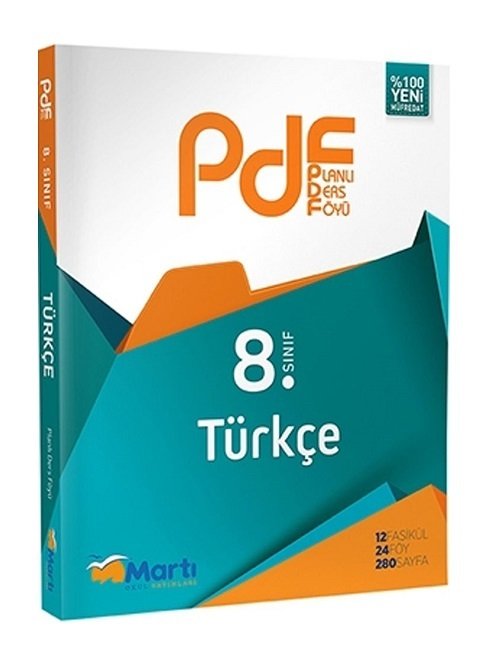 SÜPER FİYAT - Martı Okul 8. Sınıf Türkçe PDF Planlı Ders Föyü Konu Anlatımlı Martı Okul Yayınları