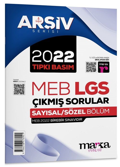 Marka 8. Sınıf LGS 2022 Çıkmış Sorular Tıpkı Basım Arşiv Serisi Çözümlü Marka Yayınları