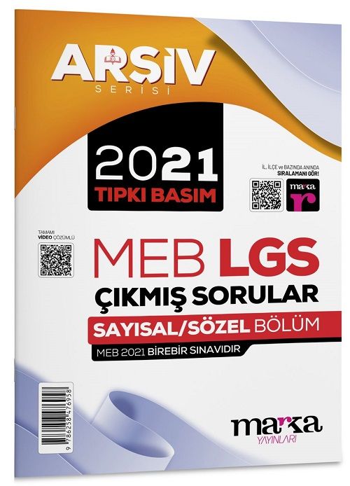 Marka 8. Sınıf LGS 2021 Çıkmış Sorular Tıpkı Basım Arşiv Serisi Çözümlü Marka Yayınları