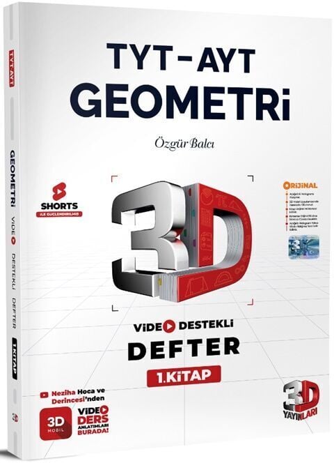 3D Yayınları YKS TYT AYT Geometri Video Destekli Defter 1. Kitap 3D Yayınları