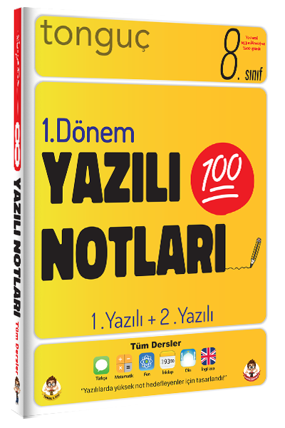 Tonguç  8. Sınıf Tüm Dersler 1. Dönem 1. Yazılı ve 2. Yazılı Notları Tonguç Akademi