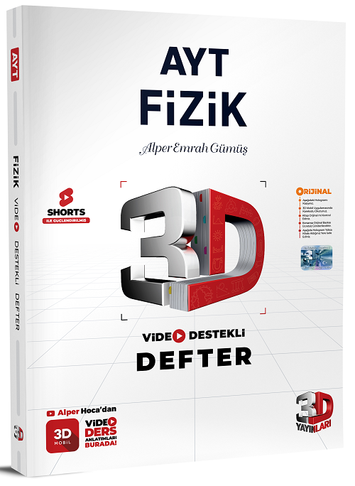 3D Yayınları YKS AYT Fizik Video Destekli Defter 3D Yayınları