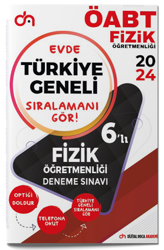 Dijital Hoca 2024 ÖABT Fizik Öğretmenliği Türkiye Geneli Kurumsal 6 Deneme PDF Çözümlü Dijital Hoca Akademi