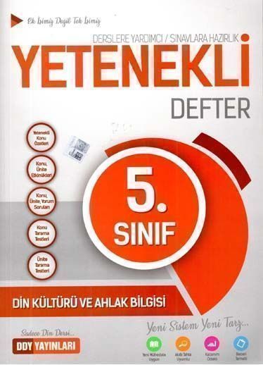 SÜPER FİYAT - DDY Yayınları 5. Sınıf Din Kültürü ve Ahlak Bilgisi Yetenekli Defter DDY Yayınları