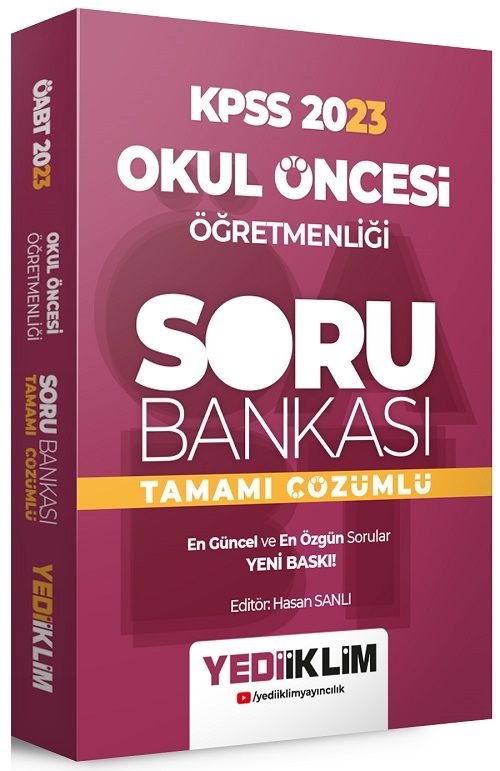 Yediiklim 2023 ÖABT Okul Öncesi Soru Bankası Çözümlü - Hasan Sanlı Yediiklim Yayınları