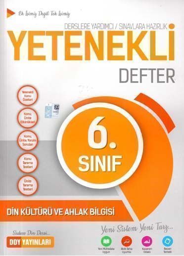 SÜPER FİYAT - DDY Yayınları 6. Sınıf Din Kültürü ve Ahlak Bilgisi Yetenekli Defter DDY Yayınları