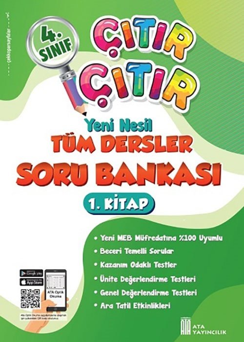 Ata Yayıncılık 4. Sınıf Tüm Dersler Çıtır Çıtır Soru Bankası 1. Kitap Ata Yayıncılık