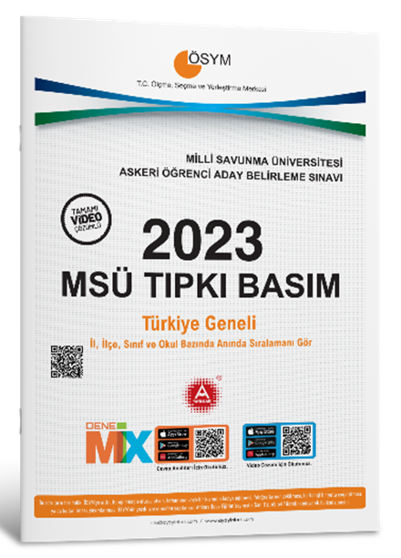 A Yayınları 2023 MSÜ Tıpkı Basım Çıkmış Sorular A Yayınları