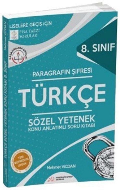 Paragrafın Şifresi 8. Sınıf LGS Türkçe Sözel Yetenek Konu Anlatımlı Soru Kitabı Mehmet Vicdan Paragrafın Şifresi Yayınları