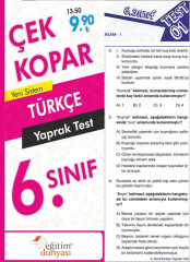 SÜPER FİYAT - Eğitim Dünyası 6. Sınıf Türkçe Yaprak Test Çek Kopar Eğitim Dünyası Yayınları