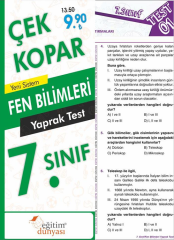 SÜPER FİYAT - Eğitim Dünyası 7. Sınıf Fen Bilimleri Yaprak Test Çek Kopar Eğitim Dünyası Yayınları