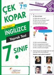 SÜPER FİYAT - Eğitim Dünyası 7. Sınıf İngilizce Yaprak Test Çek Kopar Eğitim Dünyası Yayınları