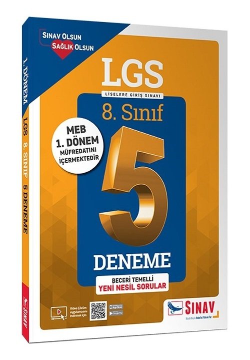 Sınav 8. Sınıf LGS 1. Dönem 5 Deneme Çözümlü Sınav Yayınları