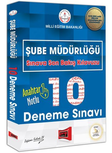 Yargı GYS Milli Eğitim Bakanlığı Şube Müdürlüğü Sınava Son Bakış 10 Deneme Anahtar Notlu Yargı Yayınları