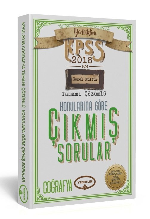 Yediiklim 2018 KPSS Coğrafya Çözümlü Çıkmış Sorular Konularına Göre Yediiklim Yayınları