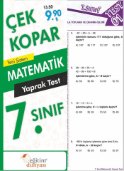 SÜPER FİYAT - Eğitim Dünyası 7. Sınıf Matematik Yaprak Test Çek Kopar Eğitim Dünyası Yayınları