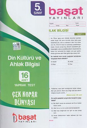 Başat 5. Sınıf Din Kültürü ve Ahlak Bilgisi 16 Yaprak Test Başat Yayınları