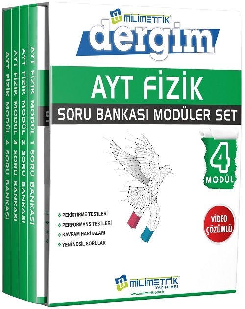 Milimetrik YKS AYT Fizik Soru Bankası 4 lü Modüler Set Milimetrik Yayınları