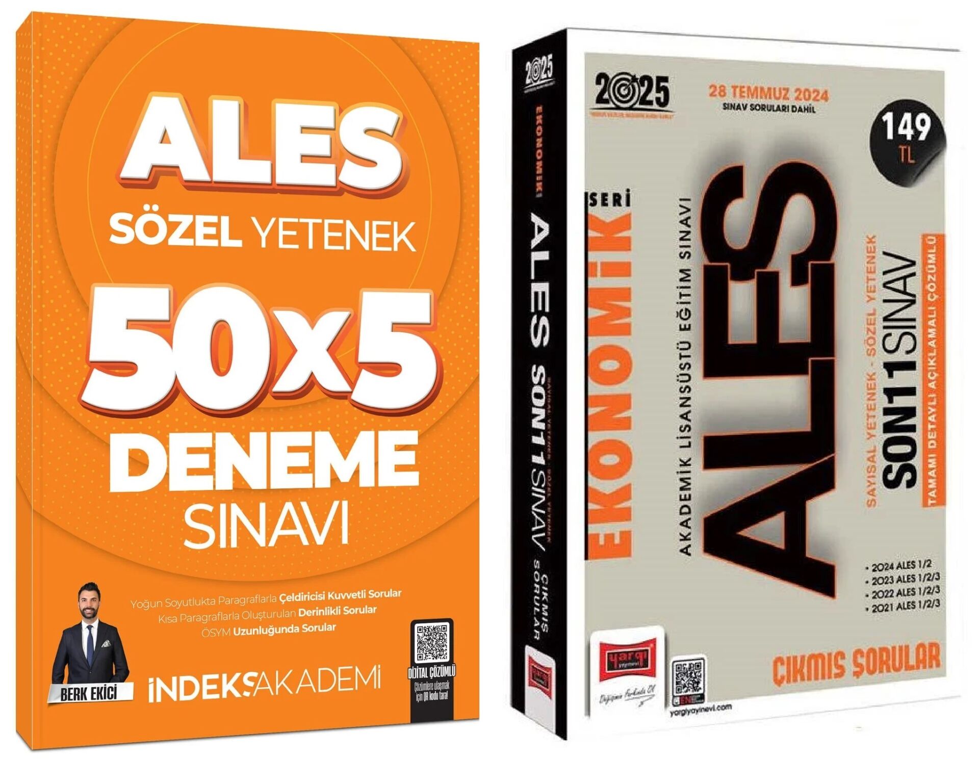 Yargı + İndeks 2025 ALES Çıkmış Sorular Son 11 Sınav Ekonomik + 5 Deneme 2 li Set Yargı + İndeks Akademi Yayınları