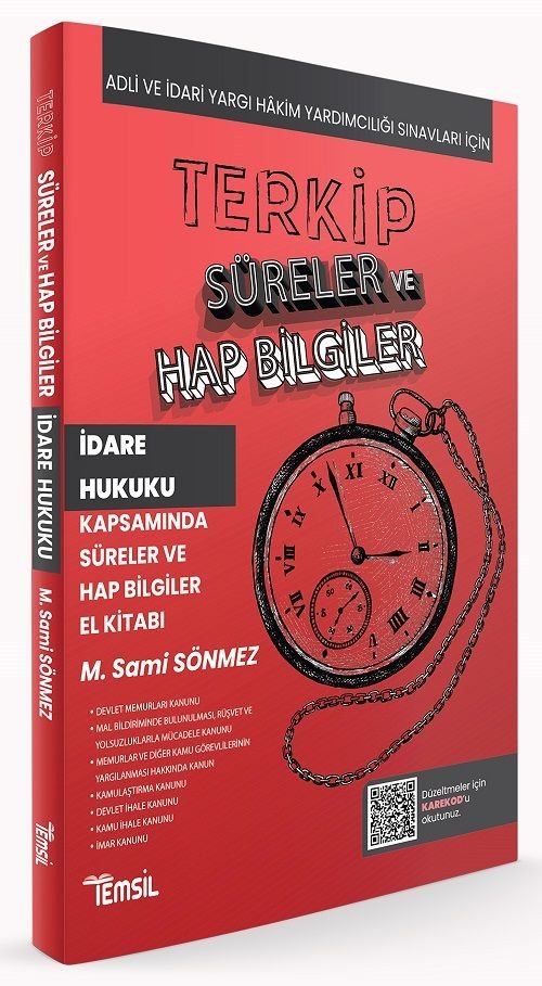 Temsil TERKİP KPSS A Grubu Hakimlik İdare Hukuku Süreler ve Hap Bilgiler El Kitabı - Sami Sönmez Temsil Yayınları