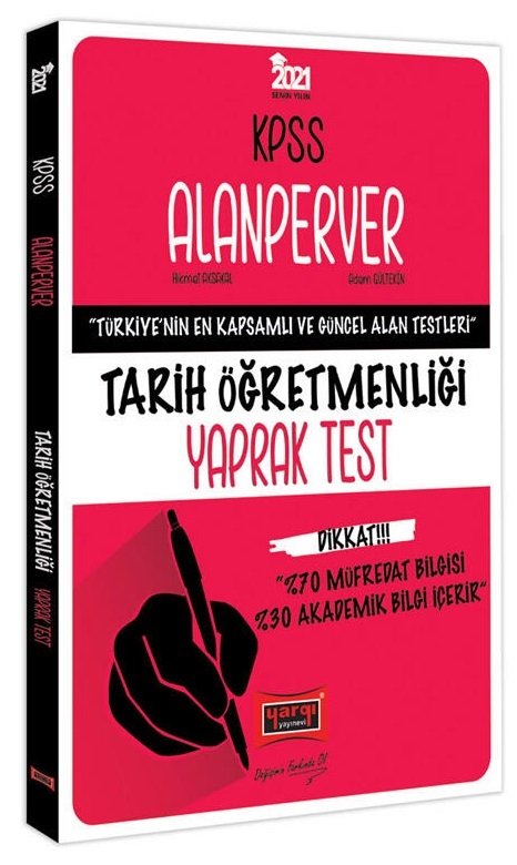 Yargı 2021 KPSS ÖABT Tarih Öğretmenliği ALANPERVER Yaprak Test Yargı Yayınları