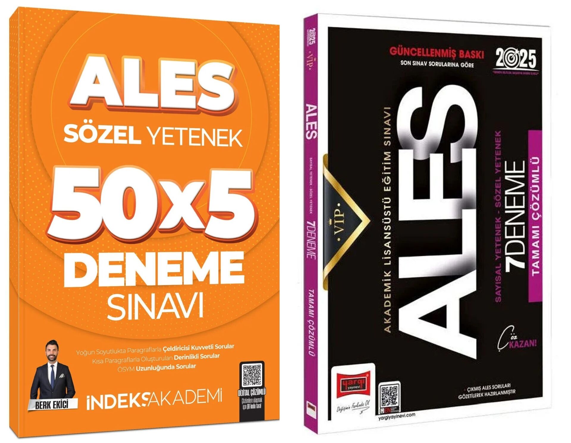 Yargı + İndeks 2025 ALES VIP 7+5 Deneme 2 li Set Yargı + İndeks Akademi Yayınları