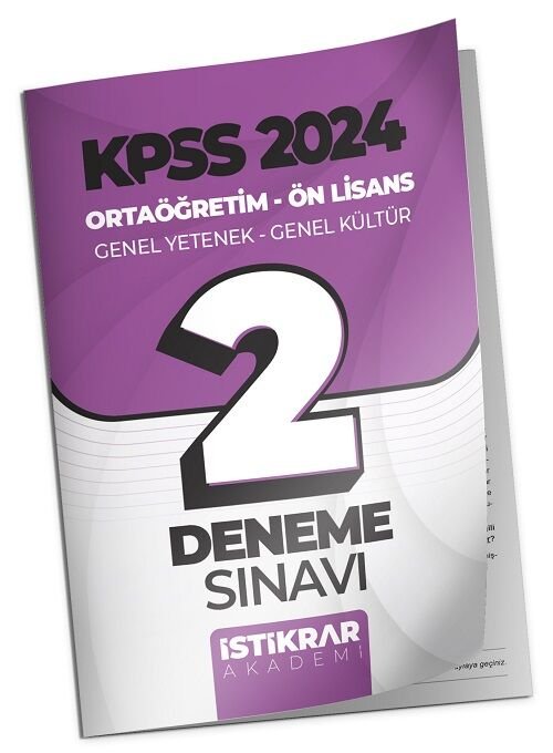 İstikrar Akademi 2024 KPSS Lise Ortaöğretim Ön Lisans 2 Deneme İstikrar Akademi