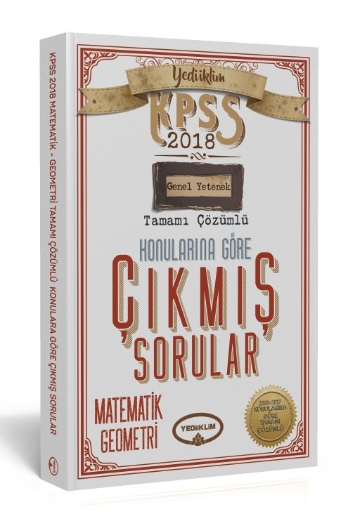 Yediiklim 2018 KPSS Matematik Geometri Çözümlü Çıkmış Sorular Konularına Göre Yediiklim Yayınları