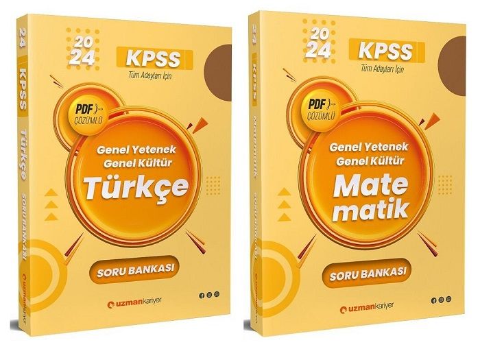 SÜPER FİYAT - Uzman Kariyer 2024 KPSS Türkçe+Matematik Soru Bankası 2 li Set Uzman Kariyer Yayınları