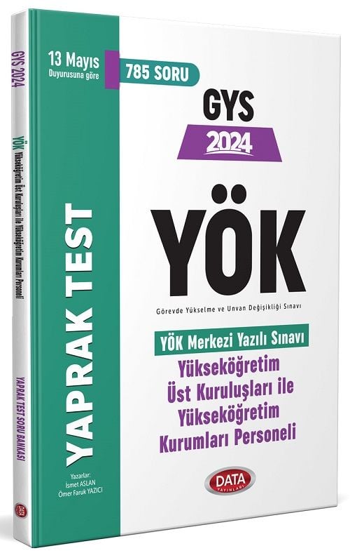 Data 2024 GYS YÖK Yükseköğretim Kurumları Yaprak Test Görevde Yükselme Data Yayınları