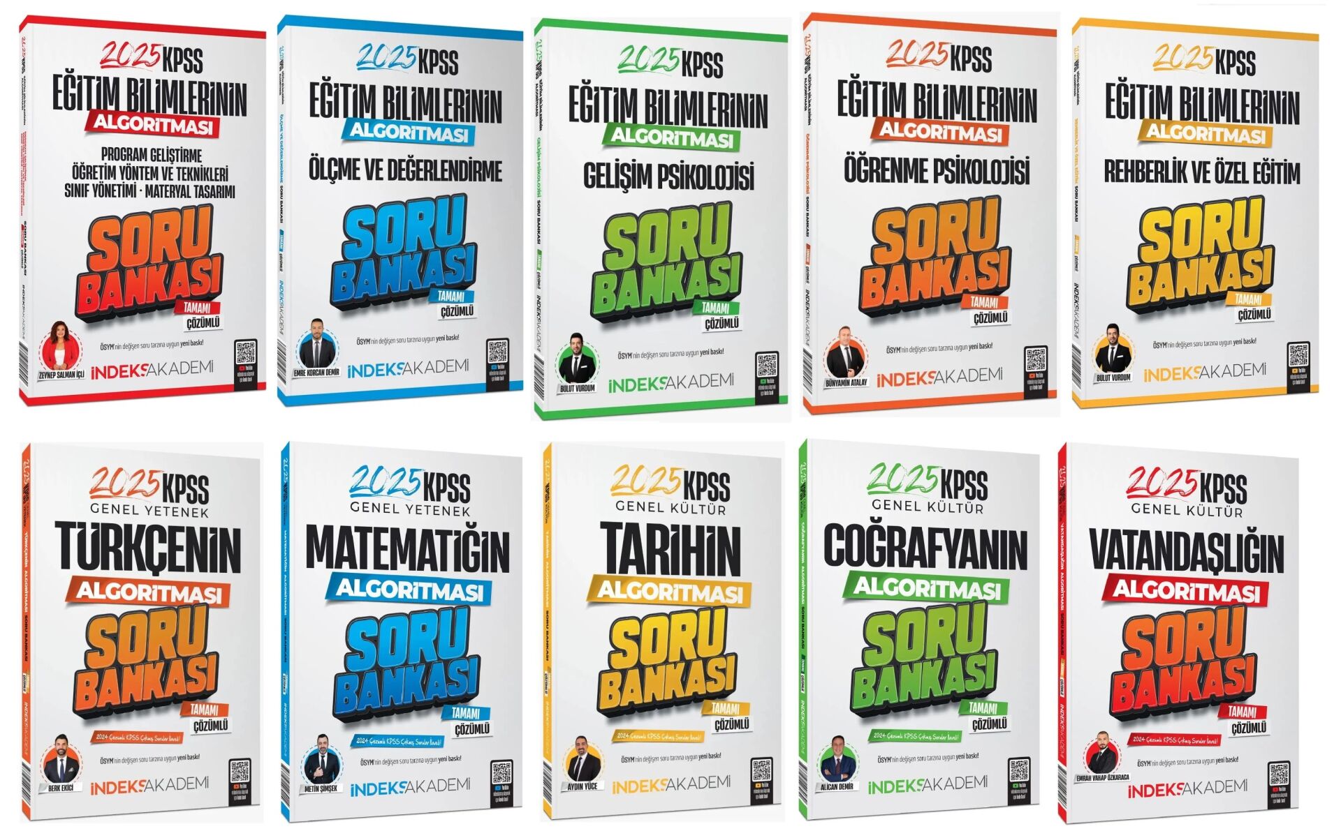 İndeks Akademi 2025 KPSS Eğitim Bilimleri + GYGK Soru Bankası 10 lu Set İndeks Akademi Yayıncılık