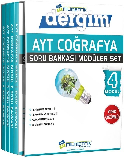 Milimetrik YKS AYT Coğrafya Soru Bankası 5 li Modüler Set Milimetrik Yayınları