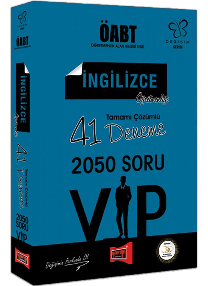 Yargı 2019 ÖABT VIP İngilizce Öğretmenliği 41 Deneme Çözümlü Yargı Yayınları