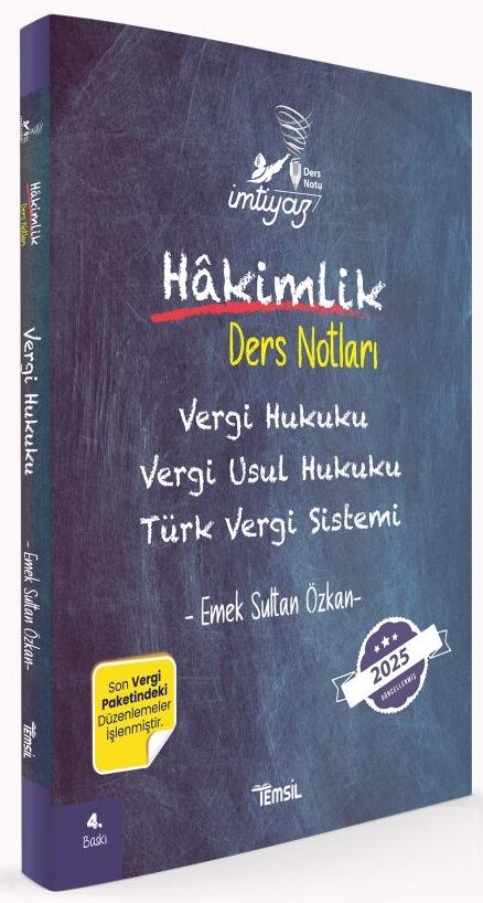 Temsil 2025 İMTİYAZ Hakimlik Vergi, Vergi Usul Hukuku, Türk Vergi Sistemi Ders Notları 4. Baskı - Emek Sultan Özkan Temsil Kitap Yayınları