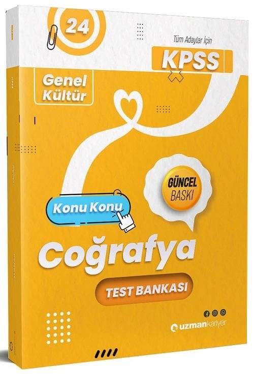 SÜPER FİYAT - Uzman Kariyer 2024 KPSS Coğrafya Test Bankası Yaprak Test Uzman Kariyer Yayınları