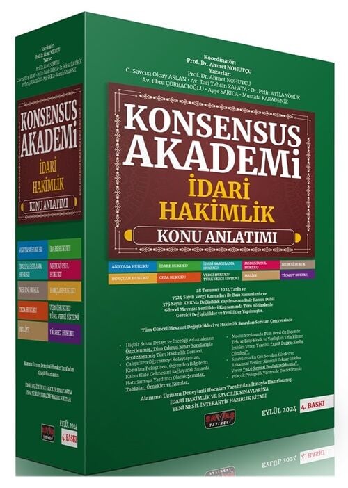 Savaş 2024 KONSENSUS Akademi İdari Hakimlik Konu Anlatımı Modüler Set 4. Baskı - Ahmet Nohutçu Savaş Yayınları