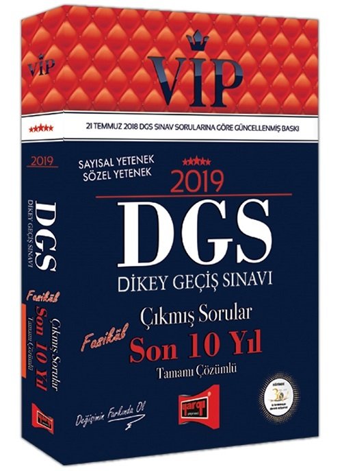 Yargı 2019 DGS VIP Çıkmış Sorular Son 10 Yıl Çözümlü Yargı Yayınları