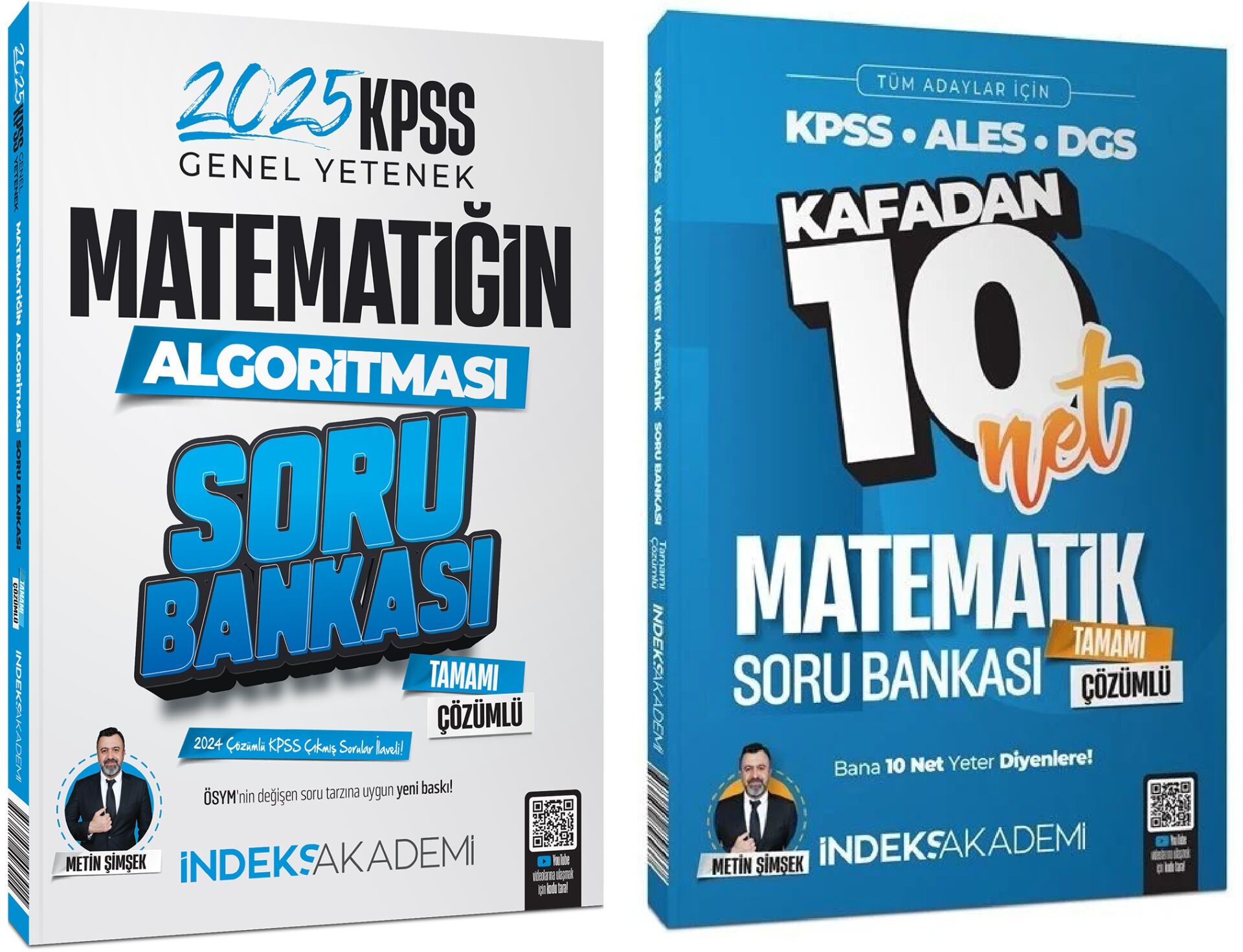 İndeks Akademi 2025 KPSS Matematik Matematiğin Algoritması Kafadan 10 Net Soru Bankası 2 li Set - Metin Şimşek İndeks Akademi Yayıncılık