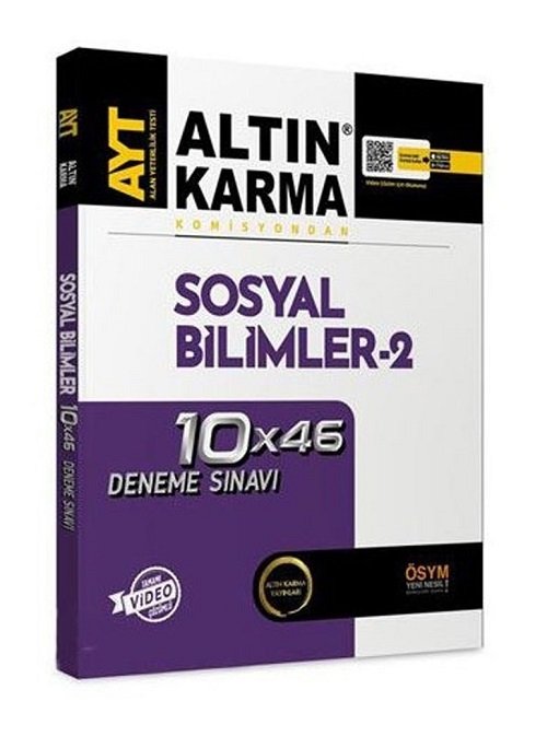 Altın Karma YKS AYT Sosyal Bilimler-2 10x46 Deneme Video Çözümlü Altın Karma Yayınları