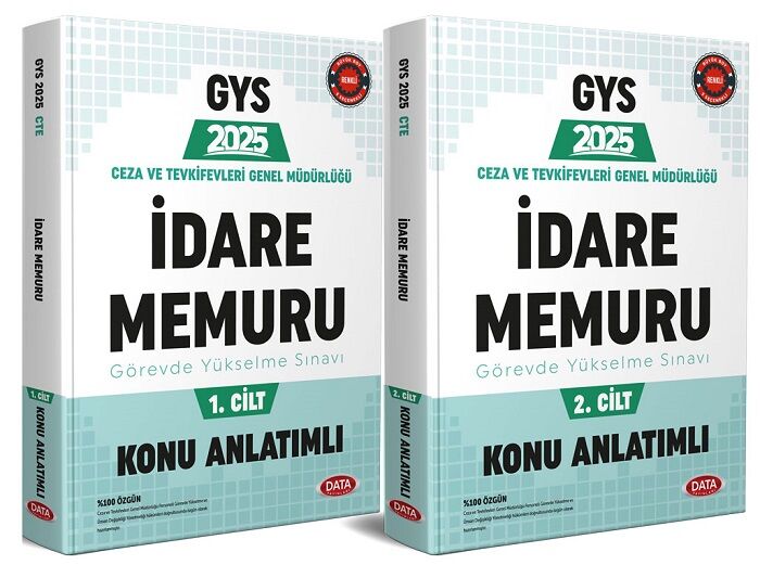 Data 2025 GYS Ceza ve Tevkifevleri İdare Memuru Konu Anlatımlı Hazırlık Kitabı Seti Görevde Yükselme Data Yayınları