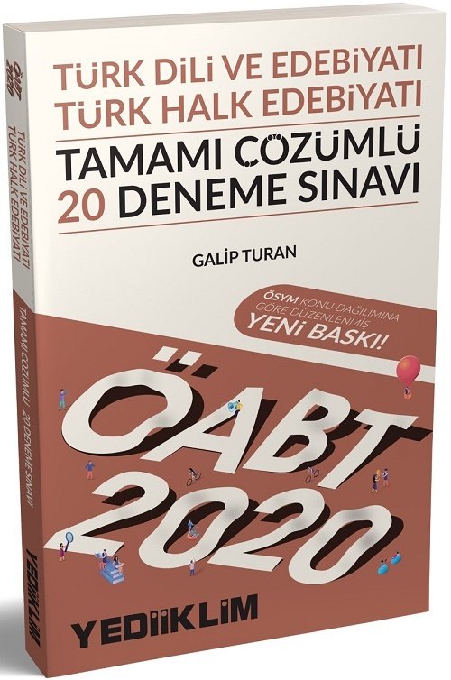 Yediiklim 2020 ÖABT Türk Dili ve Edebiyatı Türk Halk Edebiyatı 20 Deneme Çözümlü Yediiklim Yayınları