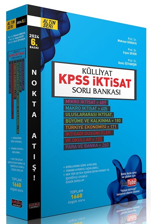 Savaş 2024 KÜLLİYAT KPSS A Grubu İktisat Soru Bankası 6. Baskı Savaş Yayınları