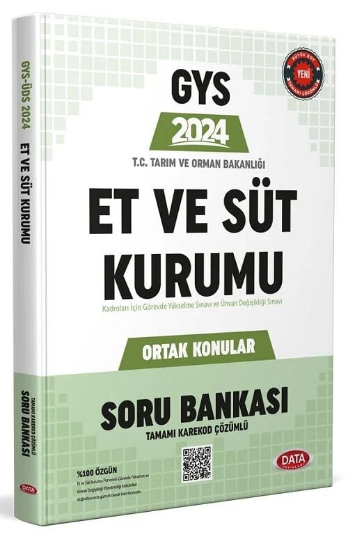 Data 2024 GYS Tarım ve Orman Bakanlığı Et ve Süt Kurumu Ortak Konular Soru Bankası Çözümlü Görevde Yükselme Data Yayınları