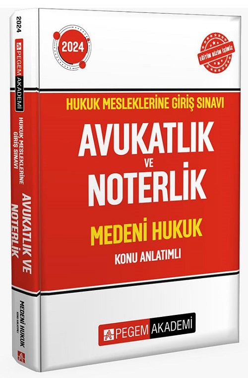 Pegem 2024 HMGS Avukatlık ve Noterlik Medeni Hukuk Konu Anlatımlı Pegem Akademi Yayınları